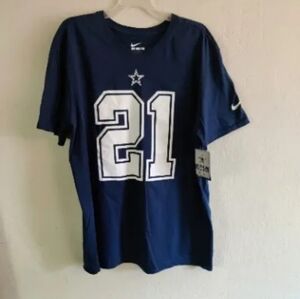 Dallas Cowboys Nike T Shirt Elliot Large Athletic Cut Football Mens Blue NFL
